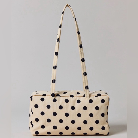 BAGGU Handbags - BAGGU Cream and Black Polka Dot Nylon Bowler Bag NEW NWT LAST ONE